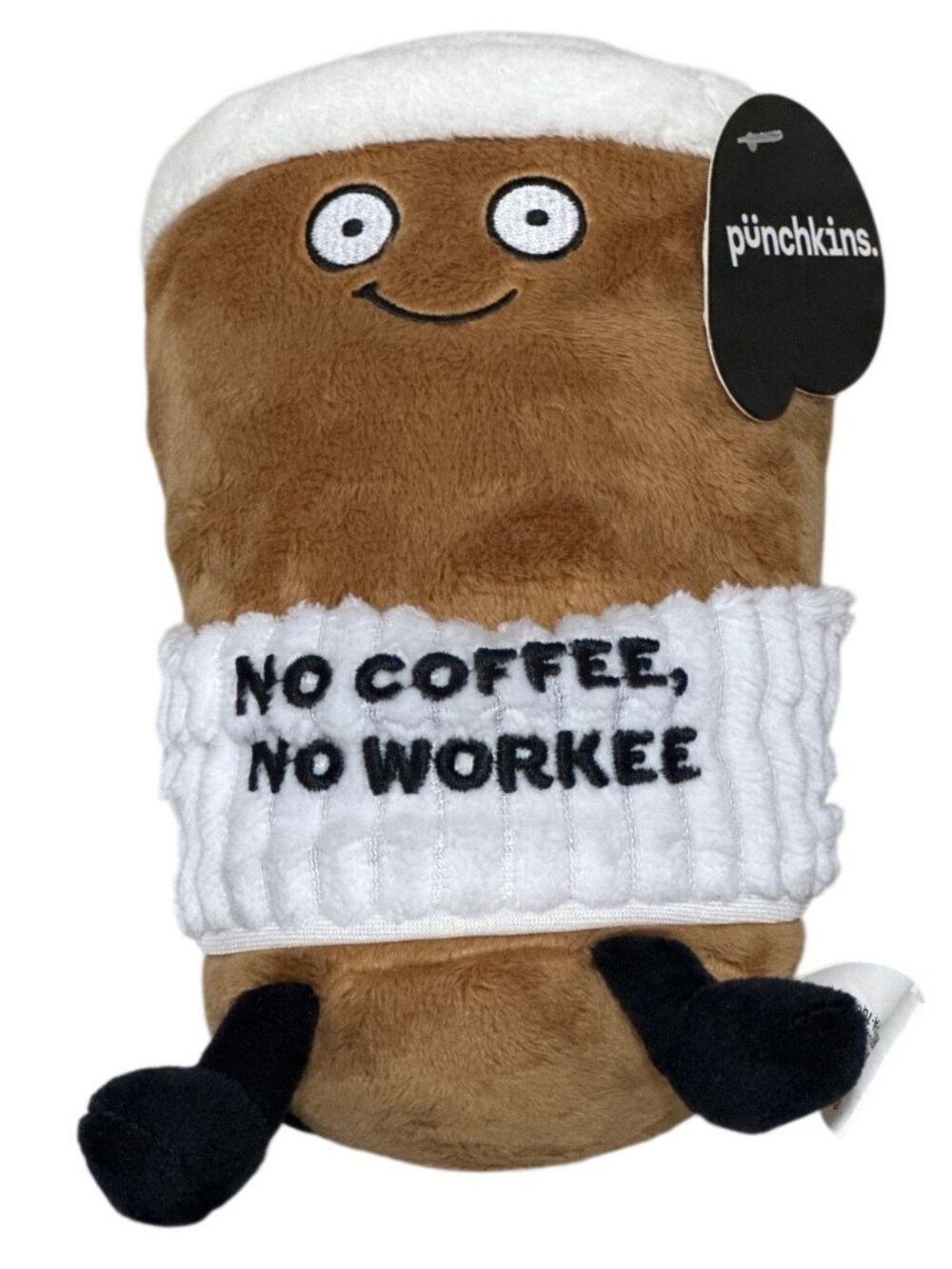 Punchkins "No Coffee No Workee" Plush Toy - Funny Coffee-Themed